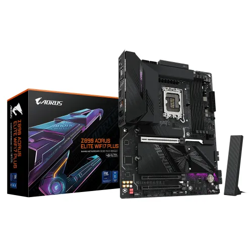 Placa base Gigabyte Z890 AORUS Elite WIFI7 Plus Intel LGA1851 DDR5 ATX WiFi 7 Negro