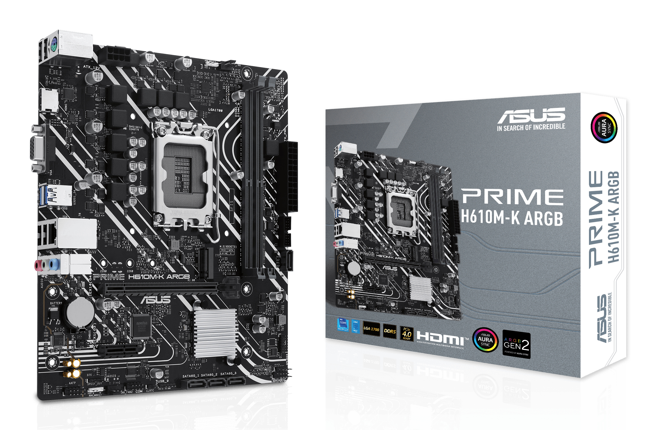 ASUS PRIME H610M-K ARGB Intel H610 LGA 1700 micro ATX 90MB1G90-M0EAY0