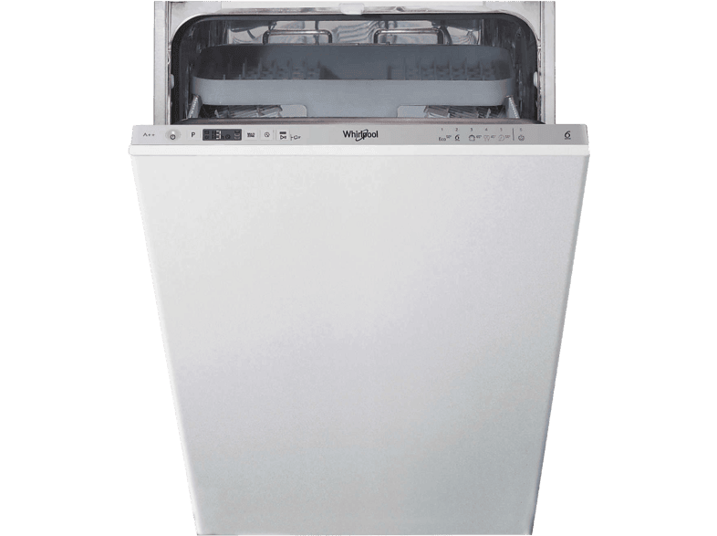 Lavavajillas integrable - Whirlpool WSIC 3M27 C, 10 servicios, 5 programas, 44.8 cm de ancho, FlexiSpace, Tecnología 6th SENSE, Sin panelar