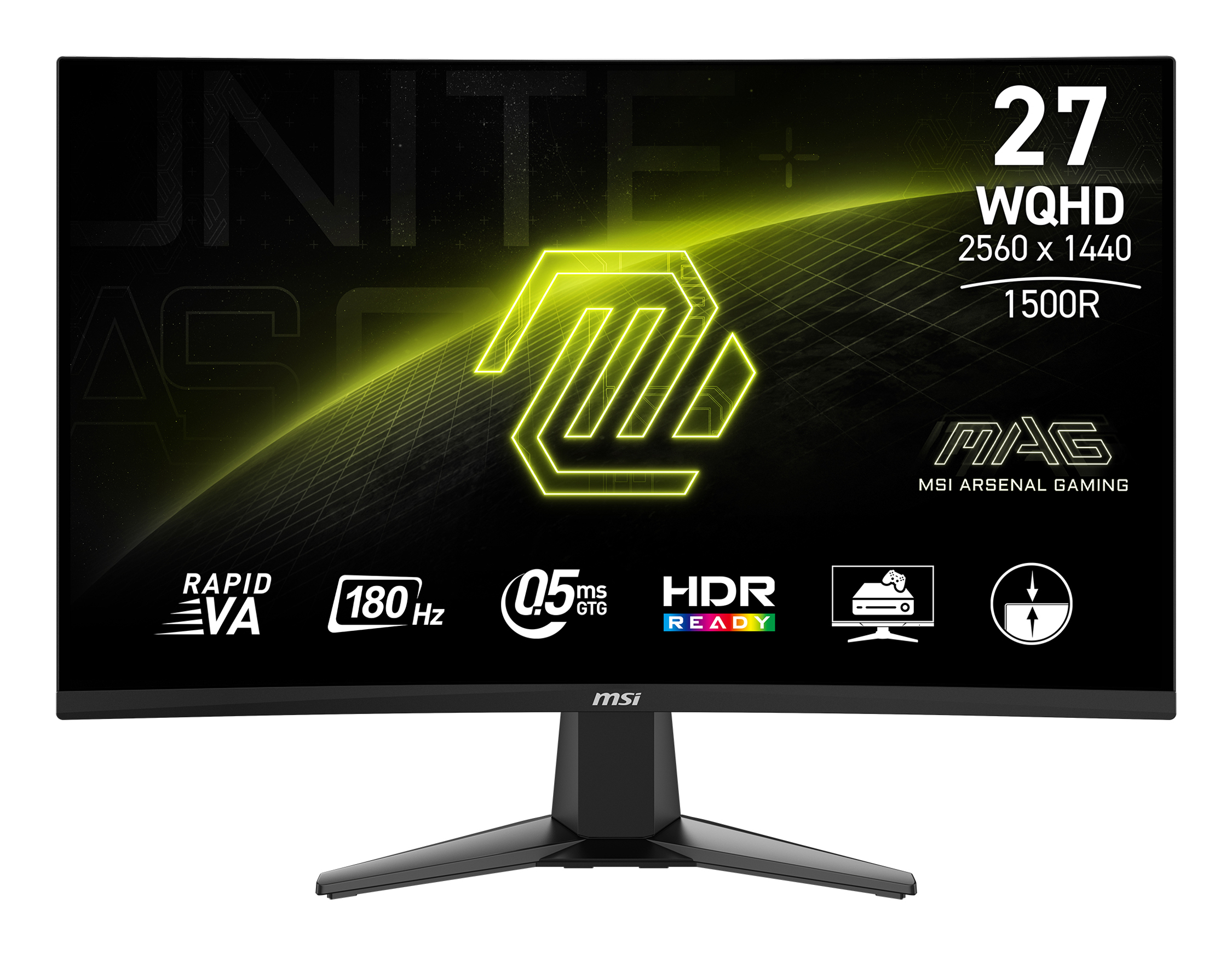 MSI MAG 27CQ6F 27" QHD 2K VA 180Hz 0.5ms HDR FreeSync Curvo