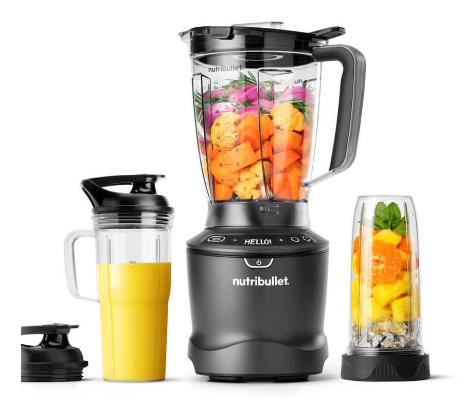 Batidora de vaso - nutribullet SmartSense 1500 Combo, Jarra 1.89 l, Vaso 946 ml, Gris oscuro