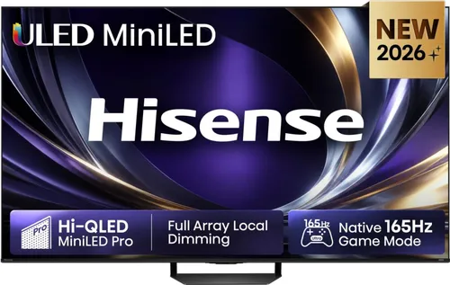 TV Mini LED 85" - Hisense 85U7S PRO, HDR 4K, Quad Core/MT9655, 165 Hz Nativos, Hi-View AI Engine Pro, Tuned By Devialet, Negro