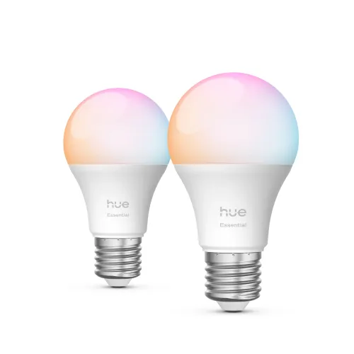 Philips Hue White & Color Ambiance Essential A60 - Bombilla Inteligente E27 - 806 lm - 8 w - Pack De 2