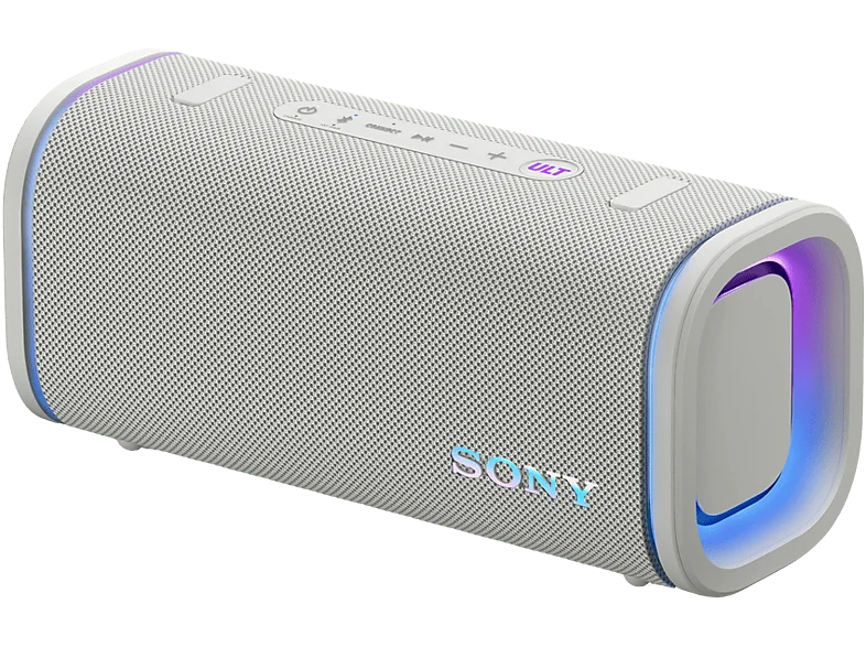 Altavoz inalámbrico - Sony ULT FIELD 5 (SRSULT50W), Bluetooth portátil, POWER SOUND, 25 h, IP67, Resistente al agua, Correa, Con luces, Blanco