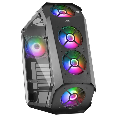 Caja MARS GAMING MC51 Caja PC Gaming ATX Doble Cristal Templado 5xVentilador RGB Negro Negro