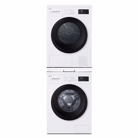 Torre de lavado y secado| LG TORRE908NWK, Bomba de calor Dual Inverter, 9kg lavado, 8kg secado, 1400rpm, serie 100, clasificación A/D, Blanco - TORRE908NWK.SET