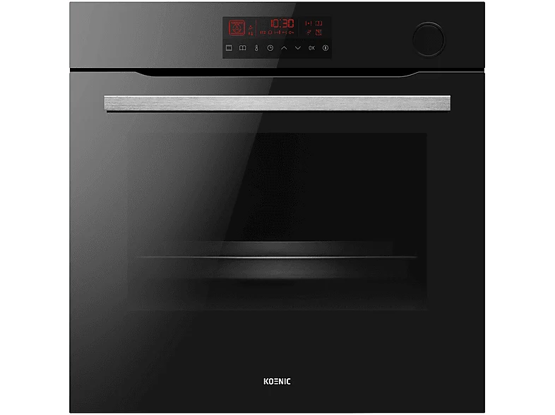 Horno a vapor - KOENIC KBO 611-1 B A1, 77 l, Anchura 59.5 cm, Grill, Función de aire caliente y descongelación, Negro