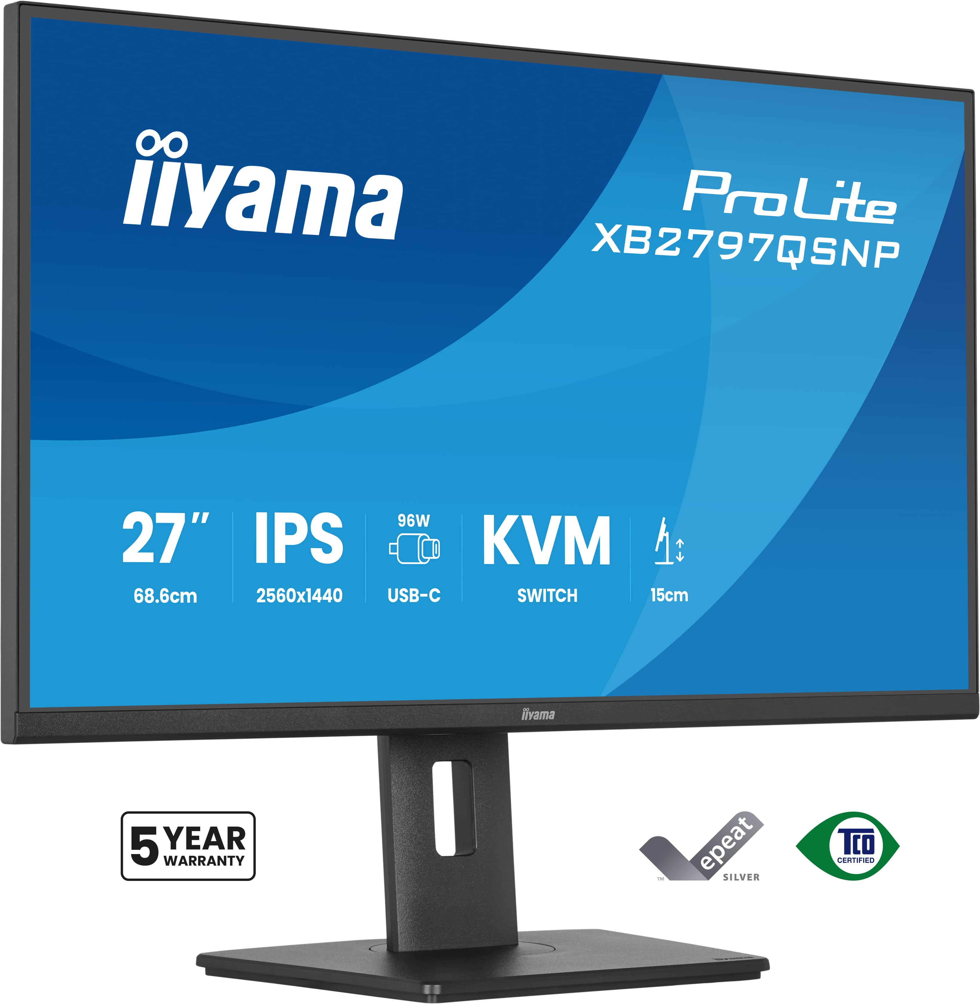 iiyama XB2797QSNP-B1 Monitor ProLite 27" IPS QHD 350cd XB2797QSNP-B1