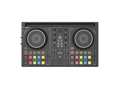 Controladora DJ - Vieta Pro Juno, 2 Canales, Power Pass-Through y USB-C, Negro