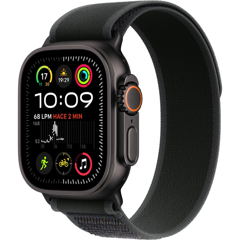 Apple - Apple Watch Ultra 2 GPS + Cellular 49mm Titanio Negro con correa Loop Trail Negro M-L.