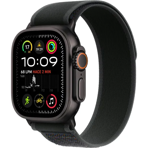 Apple - Apple Watch Ultra 2 GPS + Cellular 49mm Titanio Negro con correa Loop Trail Negro M-L.