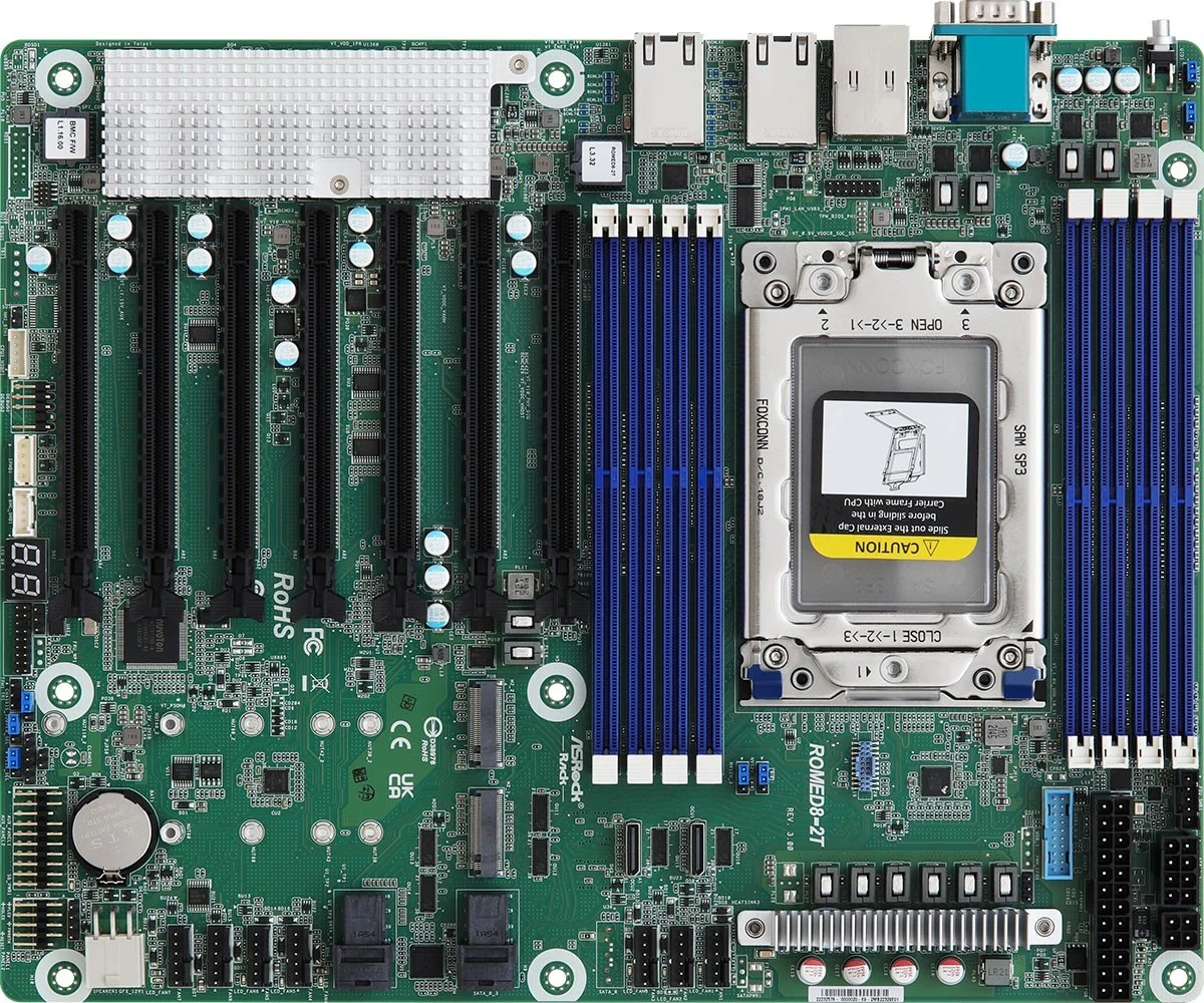 ASRock ROMED8-2T/BCM, 1xSKT SP3, AMD EPYC 7000, SoC ROMED8-2T/BCM