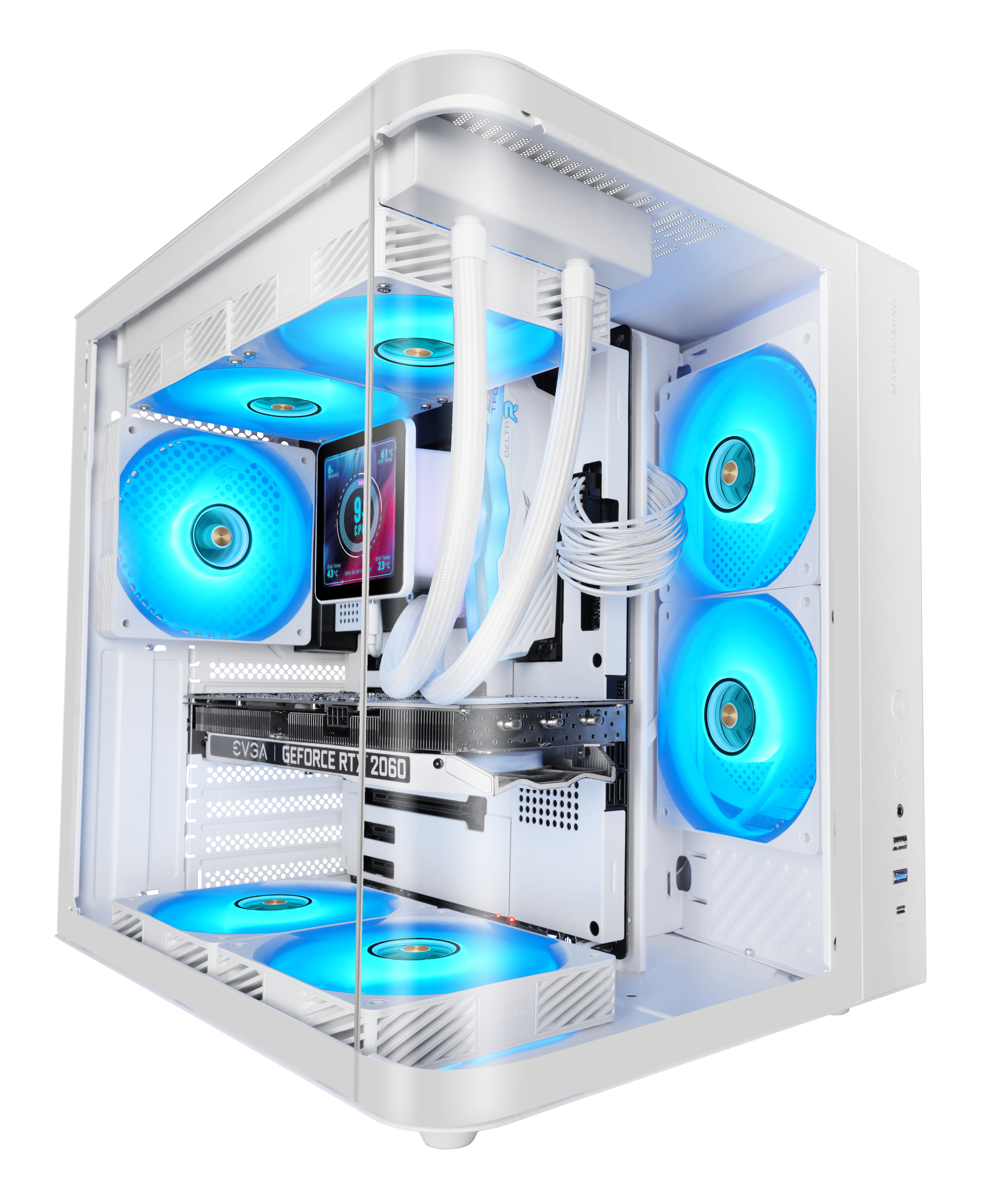 CAJA ATX SEMITORRE MARS GAMING MCCURV BLANCO CRISTAL TEMPLADO CONTINUO GPU MAX. 334mm 1x3.5 2x2.5