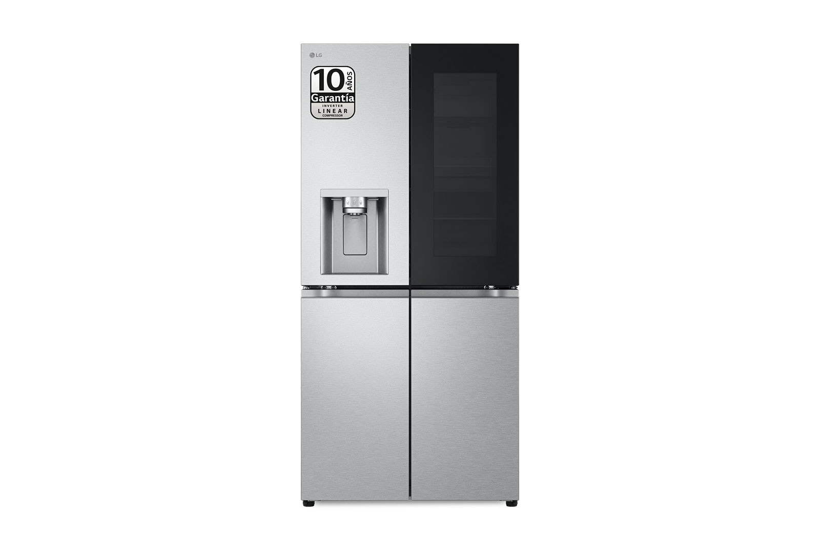 Frigorífico americano - LG InstaView Door-In-Door™ GMG861MBAE, No Frost, 178.7 cm, 508 l, Acero texturizado antihuellas
