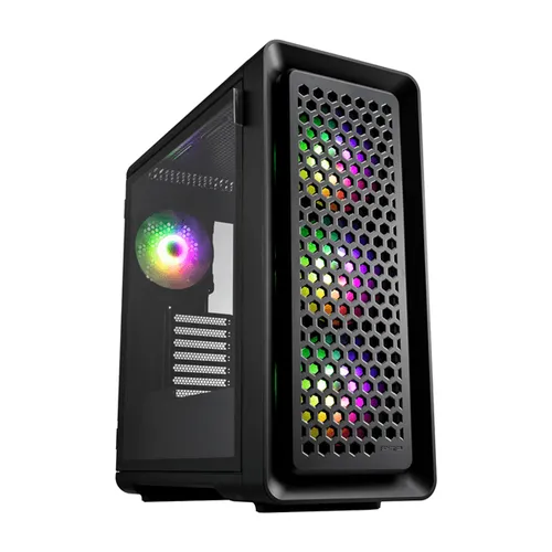 CAJA E-ATX FSP CUT593A CRISTAL TEMPLADO FRONTAL MESH 4xARGB DISIPADOR MAX 175mm GPU MAX 400mm NEGRO