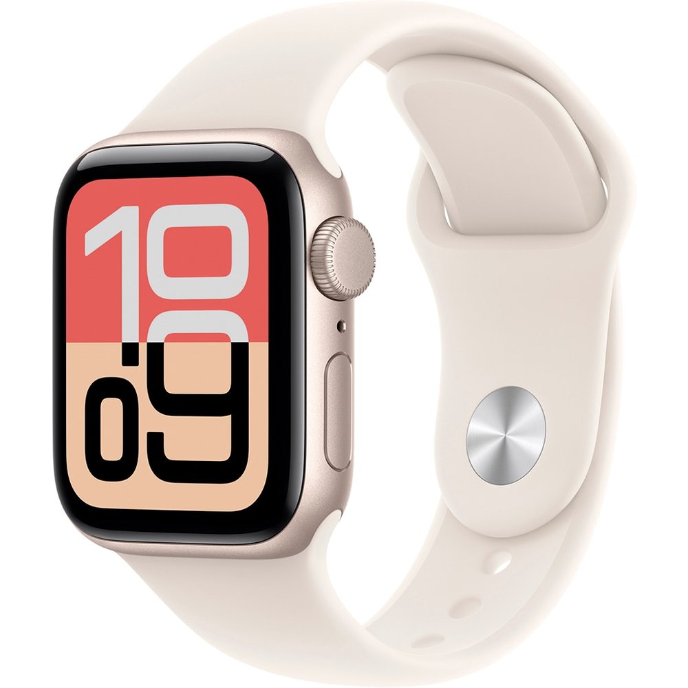 Apple - Apple Watch SE 3 GPS + Cellular 44mm Aluminio blanco estrella con Correa Deportiva Blanco Estrella (M-L).