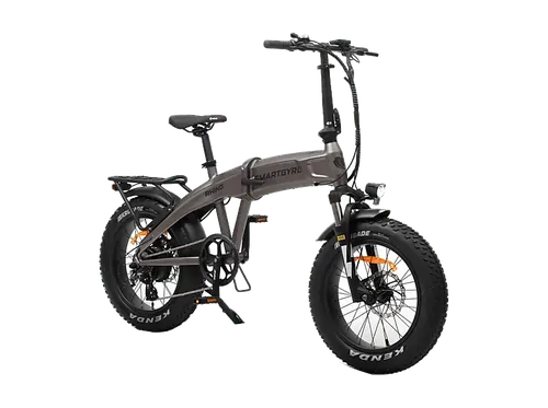 Bicicleta de Montaña - smartgyro Rhino, Eléctrica, Plegable, Potencia Nominal 250W, Velocidad 25 km/h, Autonomía 60 km, 7 Velocidades, Gris