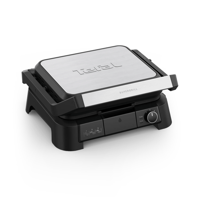 Tefal SuperGrill 3in1, Grill de contacto, Barbacoa y Horno, 2000 W, 3 alturas, Termostato regulable
