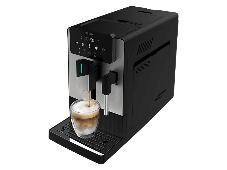 Cafetera superautomática - Cecotec Cremmaet Steam, 19 bar, 1300W, Depósito 1.1L, Molinillo cónico, Plug&Play, Vaporizador, café 150g, Negro