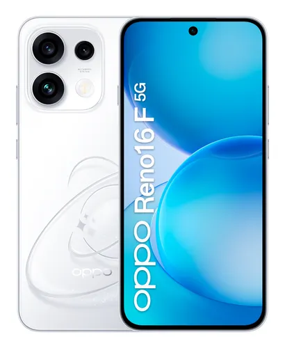 OPPO Reno16 F, Blanco, 256 GB, 8 GB RAM, 6.57" AMOLED, Mediatek Dimensity 7300, 6500 mAh