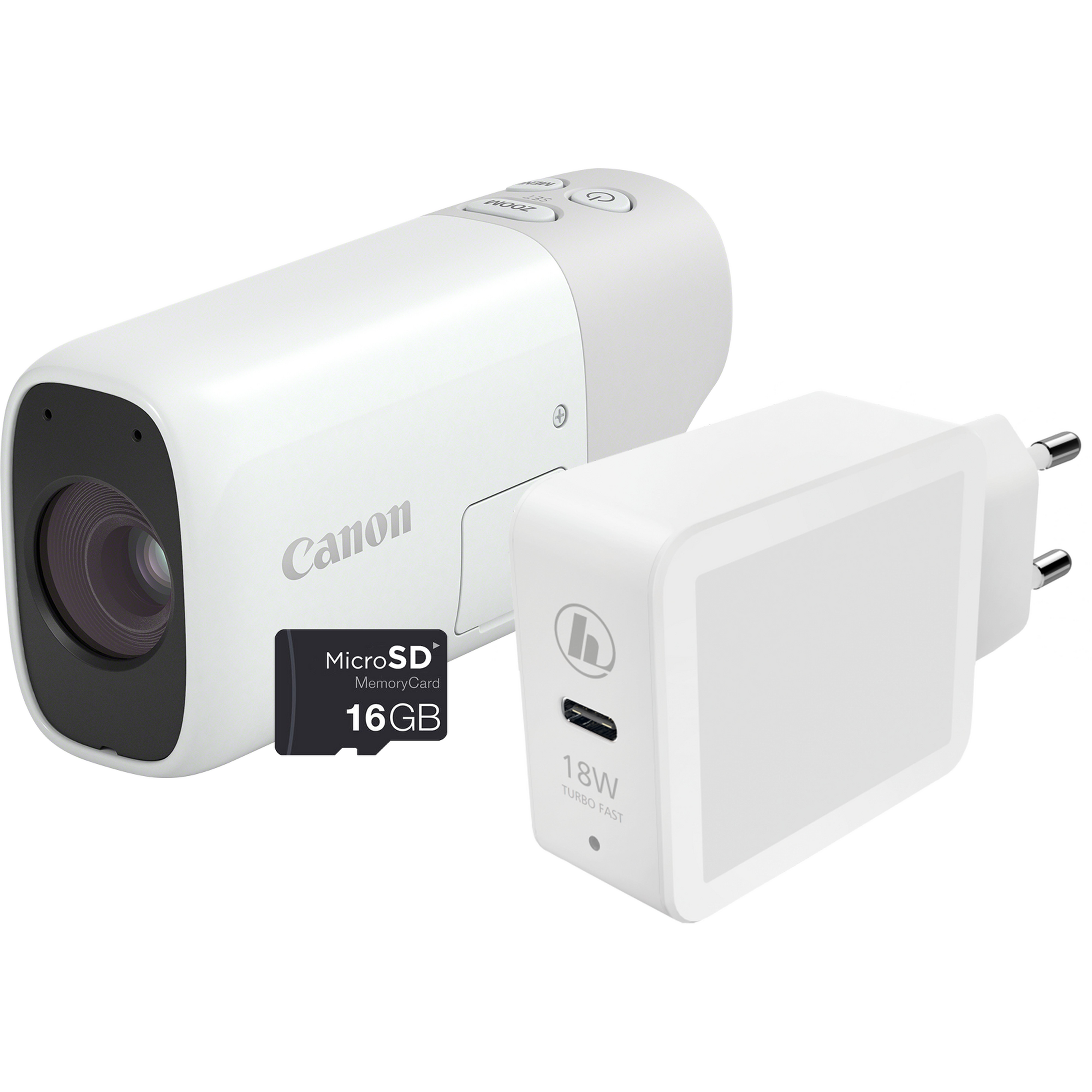 Canon - Cámara compacta Canon PowerShot ZOOM kit esencial Blanco.