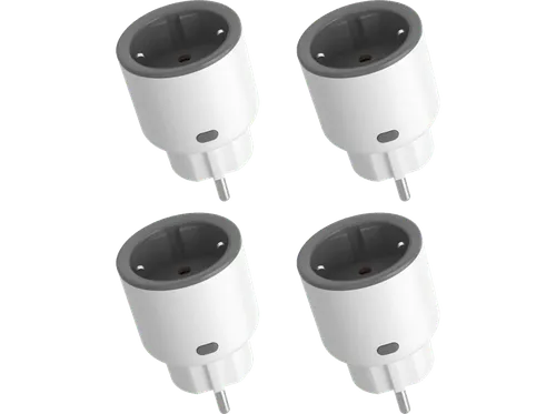 Enchufe inteligente - Sonoff SN047 Pack 4, Compatible con IFTTT, Google Home y Amazon Alexa, 4000 W, Protección configurable contra sobrecarga, Blanco