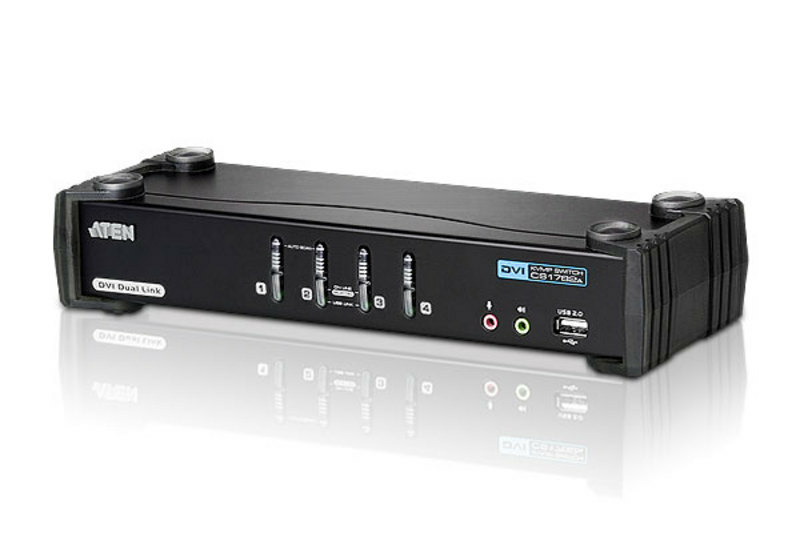 ATEN 4-Port USB DVI Dual Link/Audio KVMP Switch CS1784A-AT-G