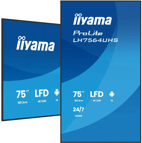 iiyama LH7564UHS-B1AG 75 pulgadas 3840x2160 UHD VA DLED LH7564UHS-B1AG