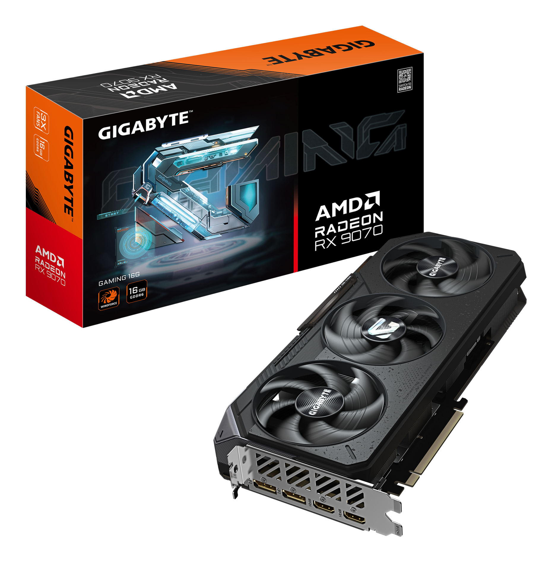 Tarjeta gráfica Gigabyte Radeon RX 9070 Gaming 16GB GDDR6