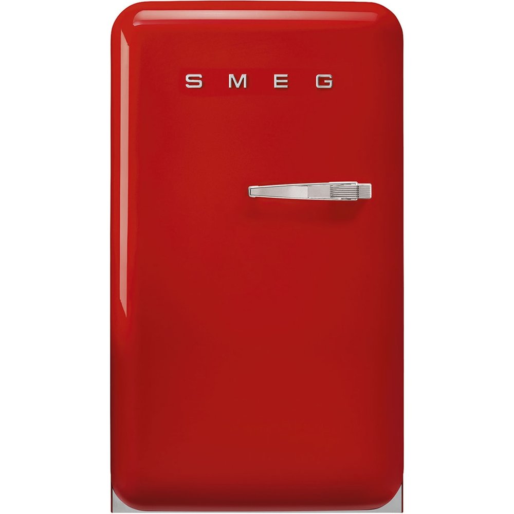 Smeg - Frigorífico 1 puerta Smeg, Frío estático, 135 litros, Rojo, apertura a la izquierda - FAB10HLRD6.