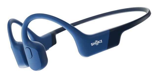 Auriculares conducción ósea - Shokz OpenRun, Banda para el cuello, Bluetooth, Carga rápida, 8h Autonomía, IP67, Azul