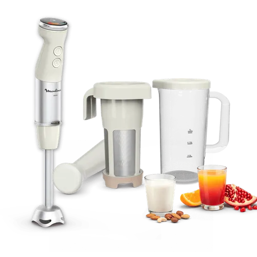 Moulinex Easy Milker & Quickchef+, Robot de hacer leche vegetal con batidora de mano, Cuchillas Powelix, 20 velocidades