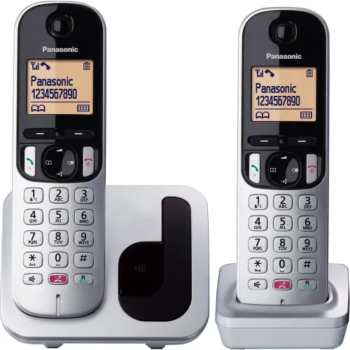 Panasonic - Teléfono inalámbrico dúo Panasonic Dect KX-TGC252SPS plata - negro.