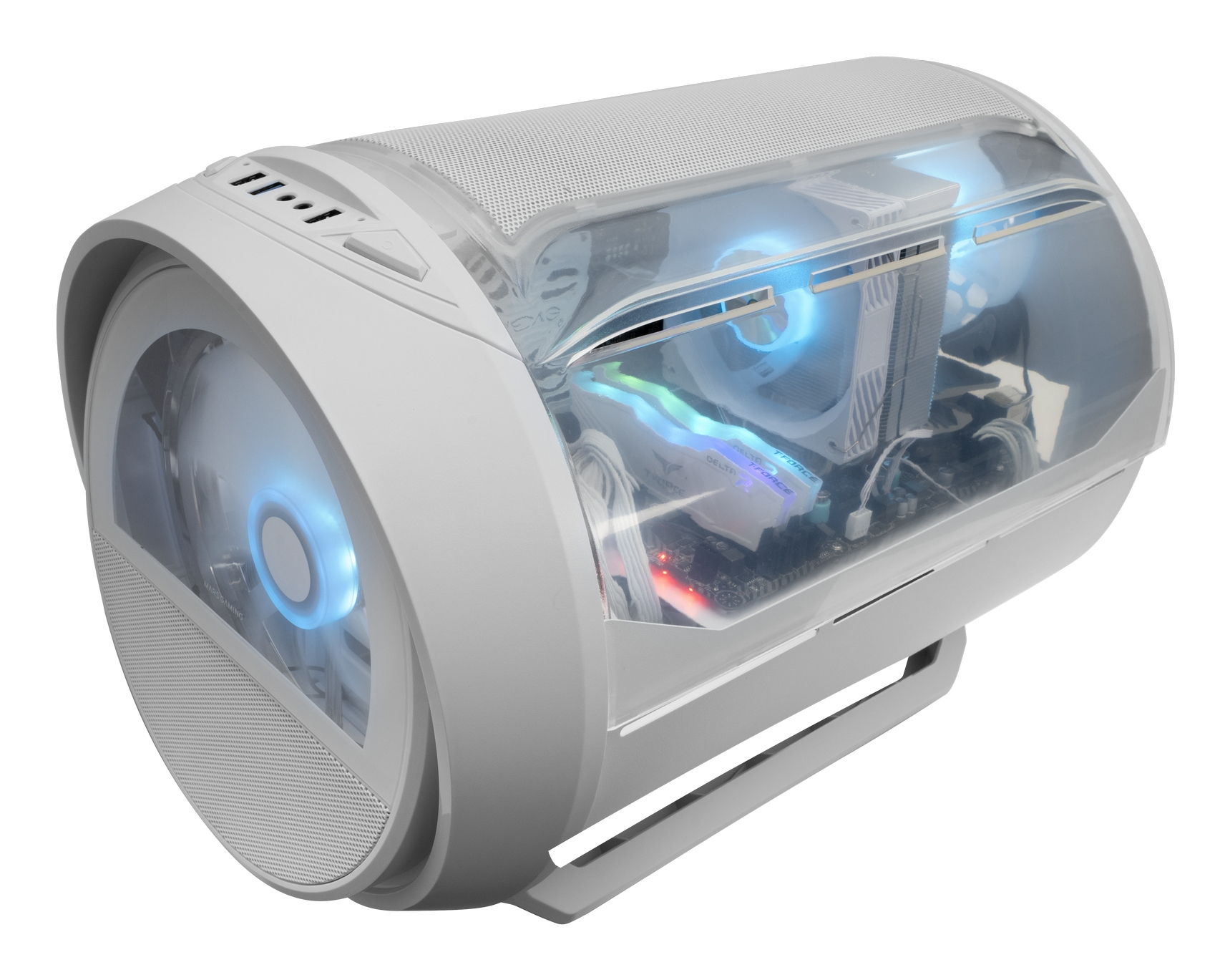 Caja MARS GAMING MC-CYLONW RGB Blanco Incluye Fuente
