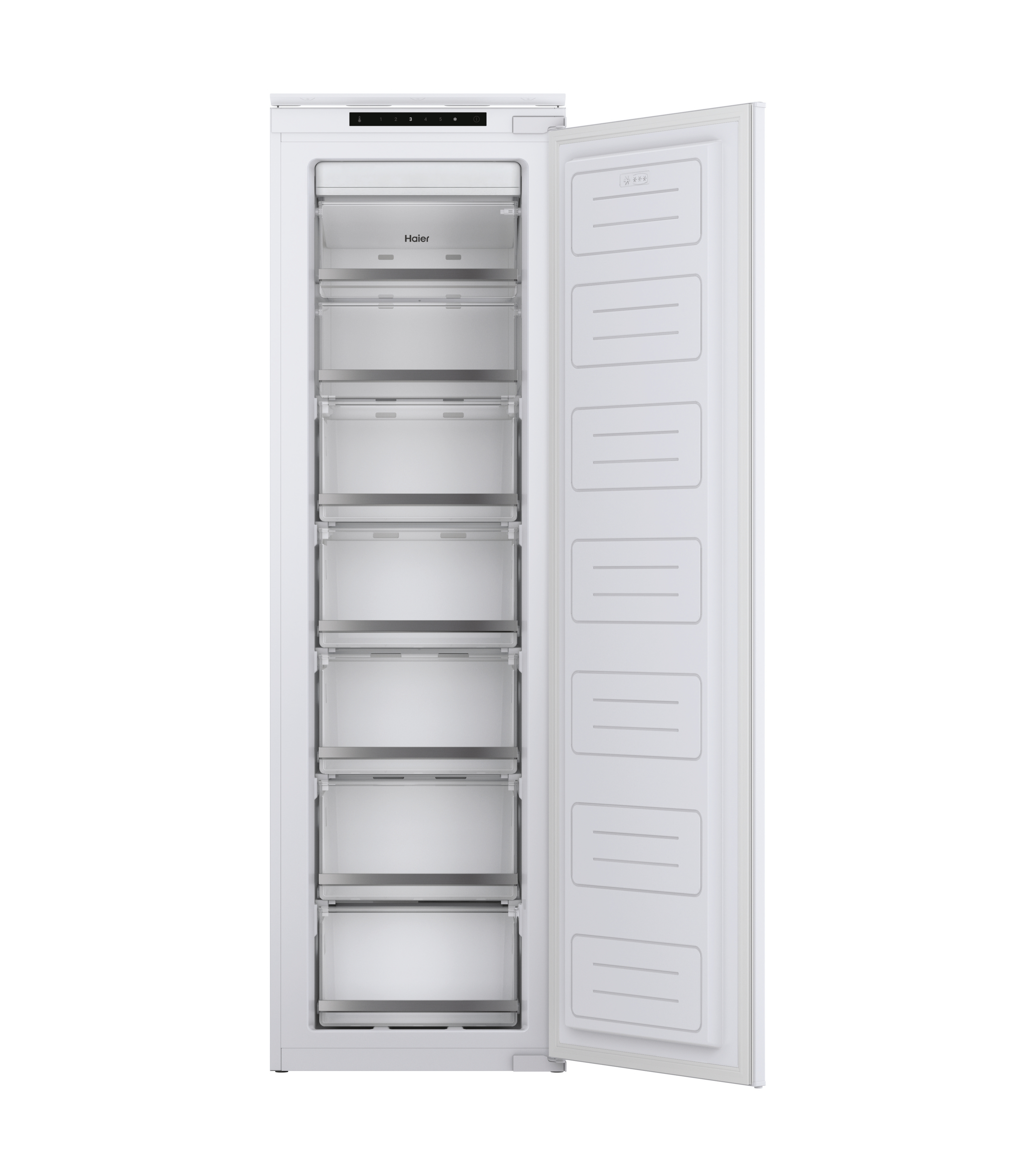 Congelador integrable - Haier HAUN518EW, 200 l, 176.9 cm, Sin panelar