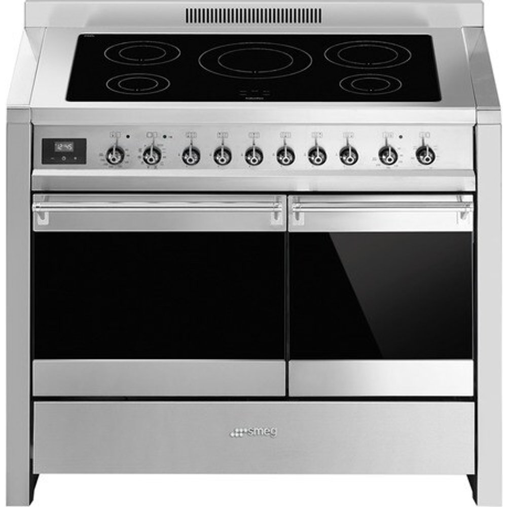 Smeg - Cocina compacta Smeg 100 cm, placa inducción 5 zonas y 2 hornos - A2PYID-81.
