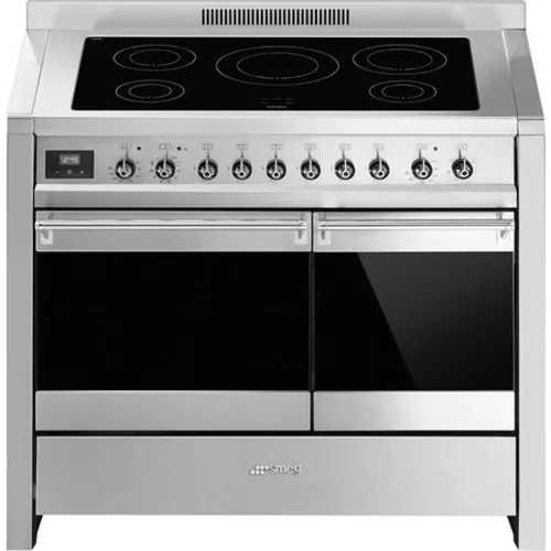 Smeg - Cocina compacta Smeg 100 cm, placa inducción 5 zonas y 2 hornos - A2PYID-81.