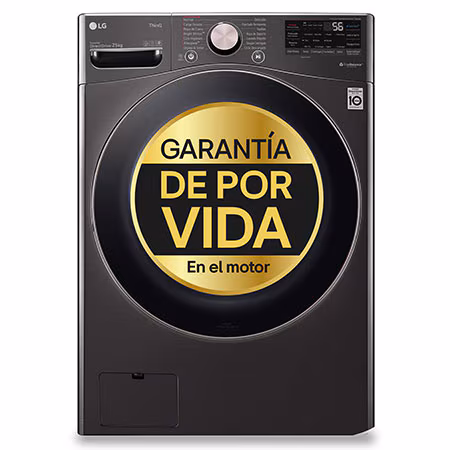 Lavadora carga frontal - LG F0P3CYV2E, 20 kg, 1000 rpm, 14 programas, AI Direct Drive™, TurboWash™360˚, Acero negro
