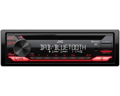 Autorradio JVC Negro 1 DIN Bluetooth DAB+ KD-DB622BT
