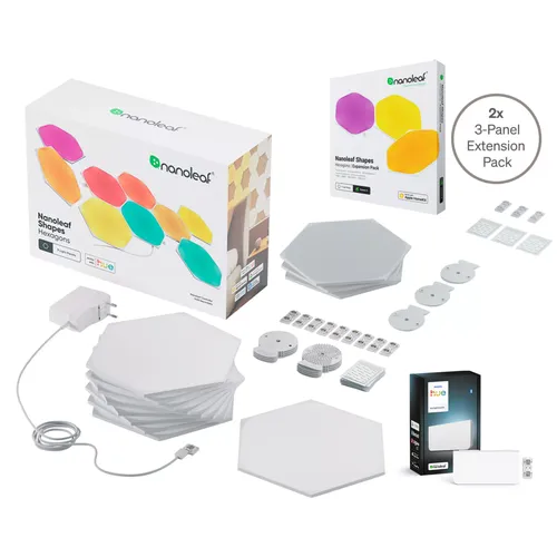Philips Hue Wall Panel Hexagon Starter Set (15 Panels) + Wall Light Module