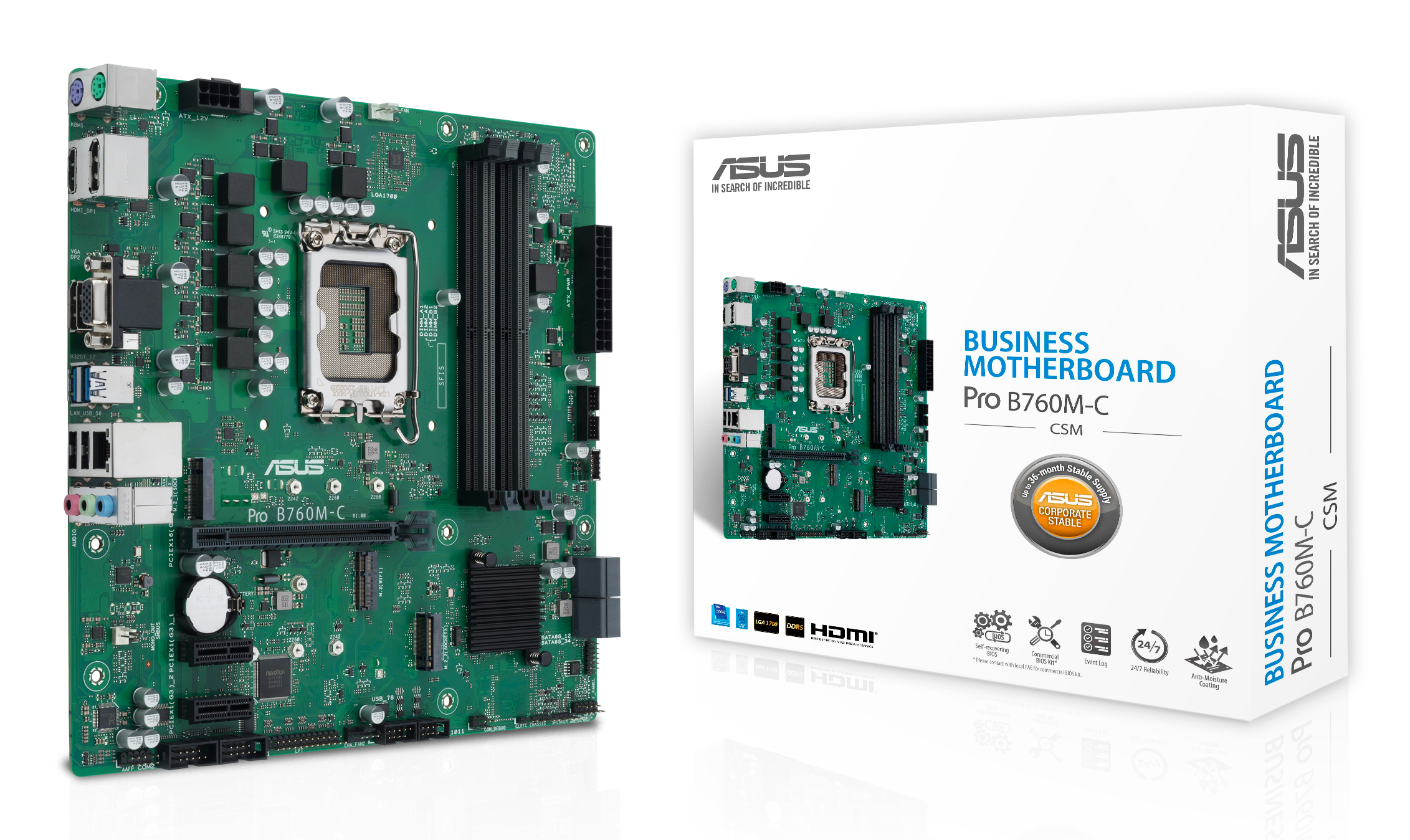 ASUS PRO B760M-C-CSM Intel B760 LGA 1700 micro ATX 90MB1DX0-M1EAYC