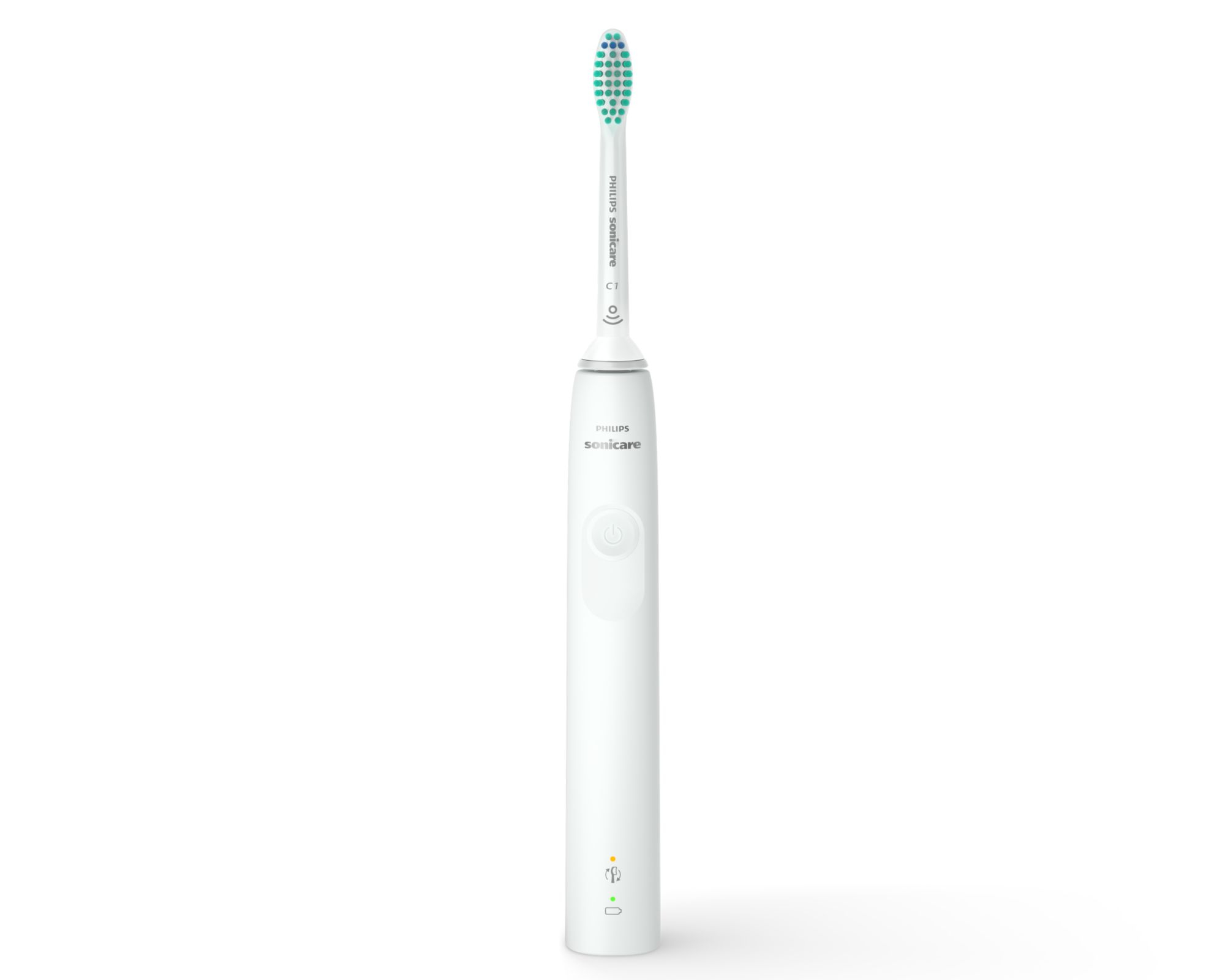 Cepillo eléctrico - Philips Sonicare 3100 HX3673/13, Tecnología sónica, sensor de presión, temporizadores intuitivos, Blanco