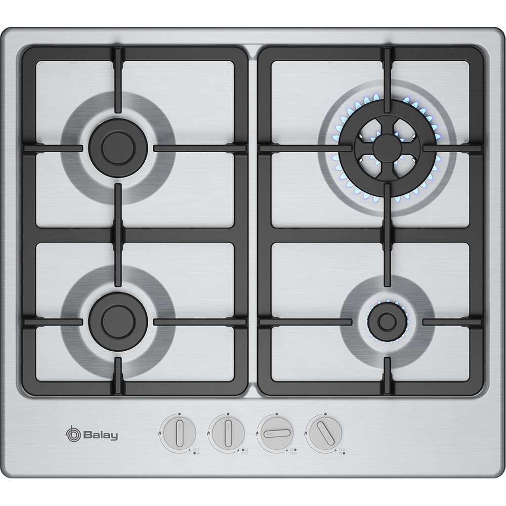 Balay - Placa de gas Balay, 60 cm, Wok, GasStop, Acero - 3ETX565CB.