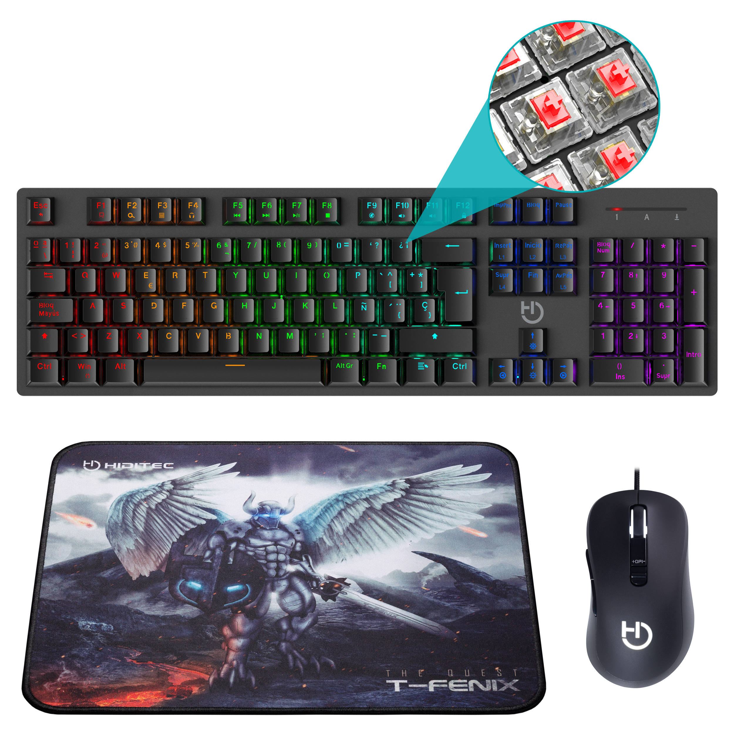 Hiditec GK400 Gaming Teclado + Ratón + Alfombrilla
