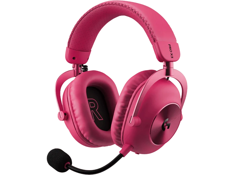 Auriculares gaming - Logitech G Pro X3 Lightspeed, Inalámbrico, BT, Micrófono, Ecualizador, Personalizable, Transductores 50mm, PC-Mac-PS5, Magenta