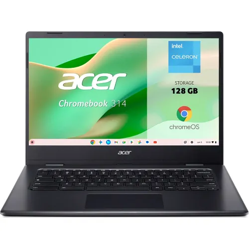 Acer - Portátil Chromebook Acer 314 CBOA314-1H, Intel Celeron N4500, 8GB, 128GB eMMC, 14" FullHD, ChromeOS, Negro.