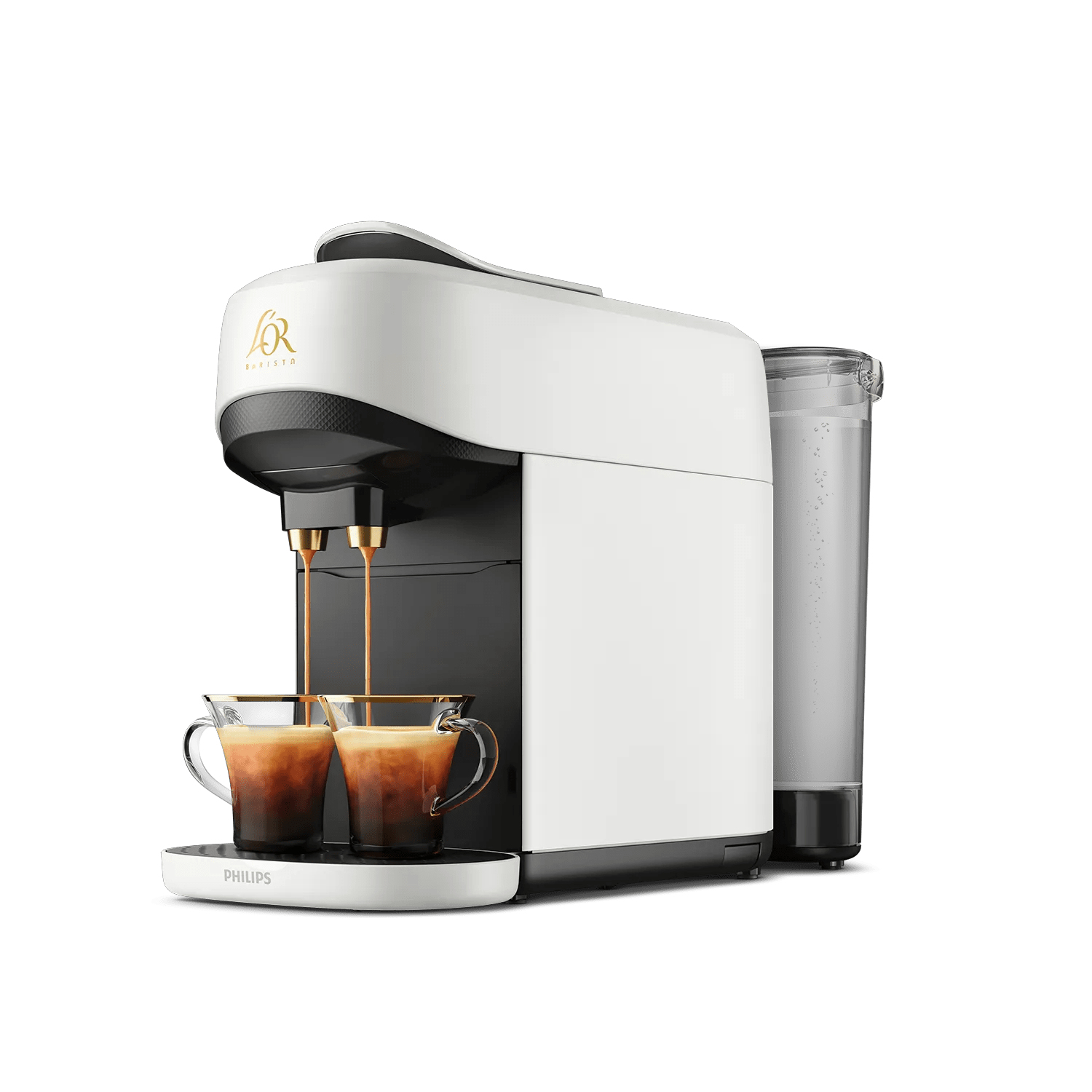 Cafetera de cápsulas - Philips LM9512/00 L'OR BARISTA ABSOLU, Presión Máx. 19.0 bar, Capacidad depósito 1.2 l, 1450 W, Blanco