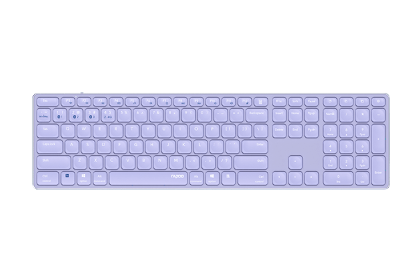 TECLADO RAPOO WIRELESS Y BLUETOOTH E9800M 2.4GHz BT 3.0 5.0 DISE??O ULTRAFINO BATERIA LILA