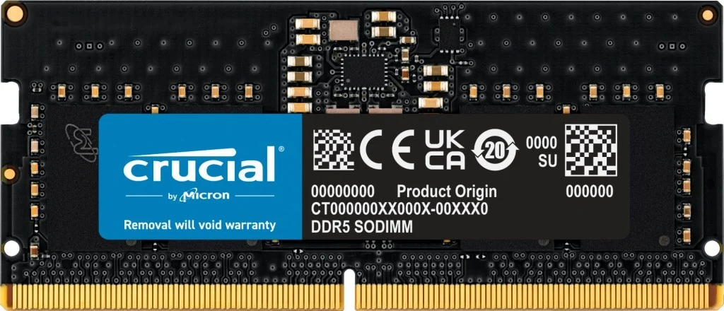 Crucial SODIMM, DDR5, 8 GB, 5600 MHz, CL46 (CT8G56C46S5) CT8G56C46S5