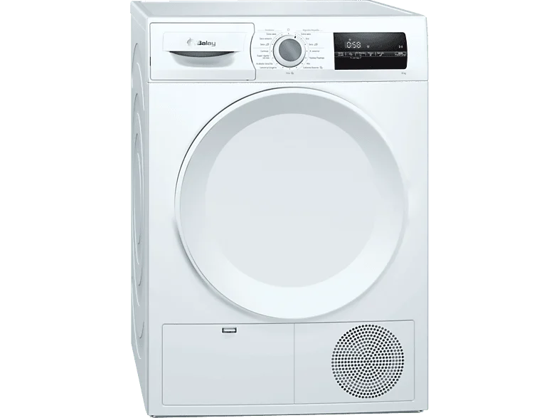 Secadora bomba de calor - Balay 3SB288BE, 8 kg, 9 programas, Programa súper rápido, Gran capacidad, Blanco